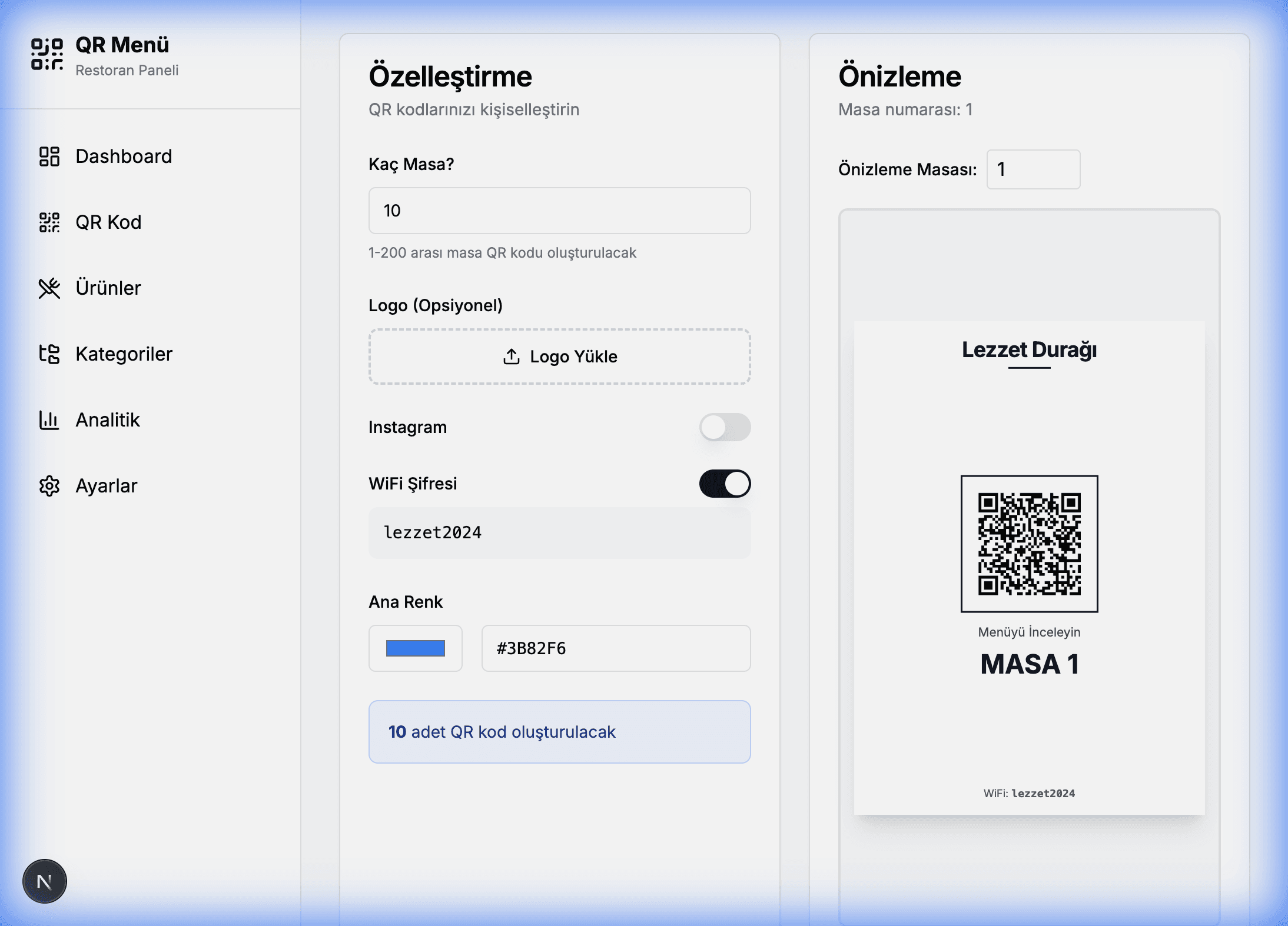 QR Şablonları Önizleme